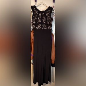 Black dress with lace top